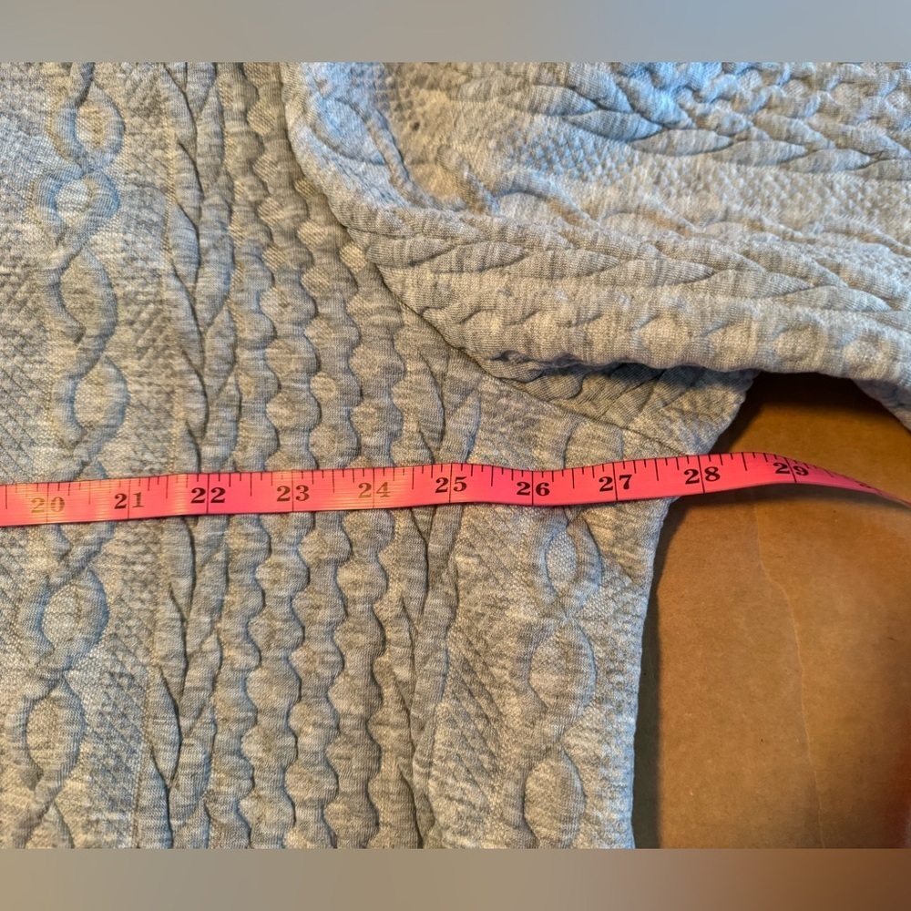 Gray half Cable Knit Woman’s hoodie Plus Size - Picture 8 of 8